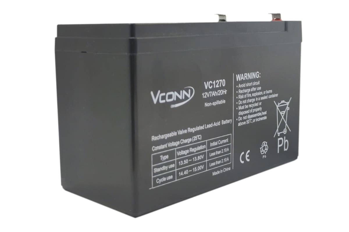 BATERÍA 12 VOLTIOS 7 AMPERES UL VC1270 VCONN