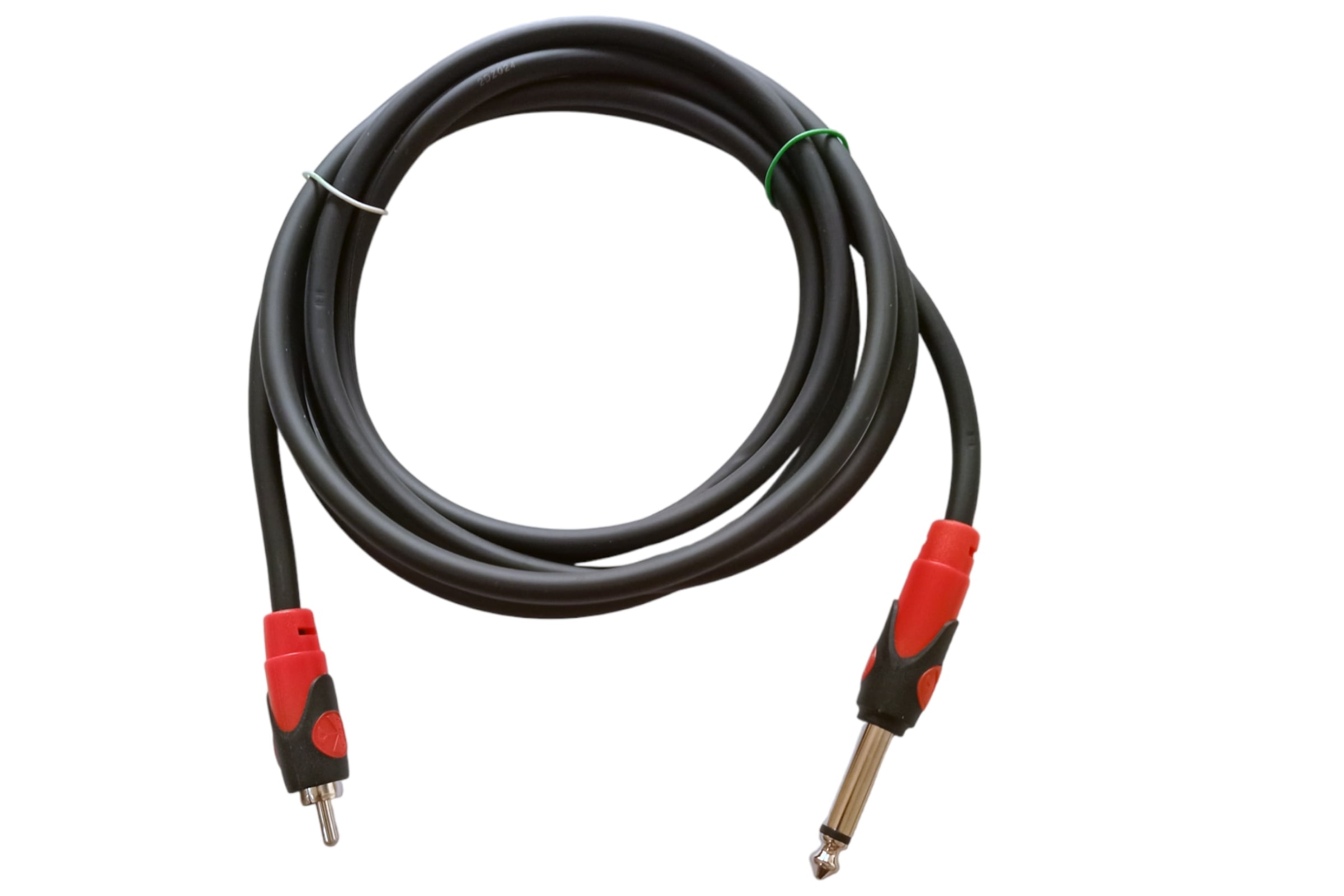 CABLE DE AUDIO MONO 2 METROS COLOR NEGRO RCA-M PLUG 6.3mm-M