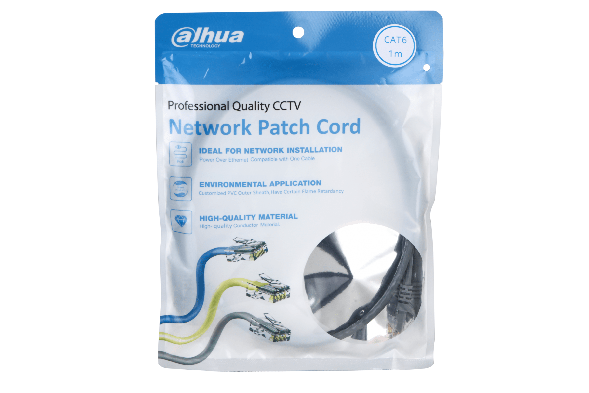 PATCH CORD CAT6 "1M" GRIS 100% COBRE DAHUA DH-PFM972-6U-1-GR
