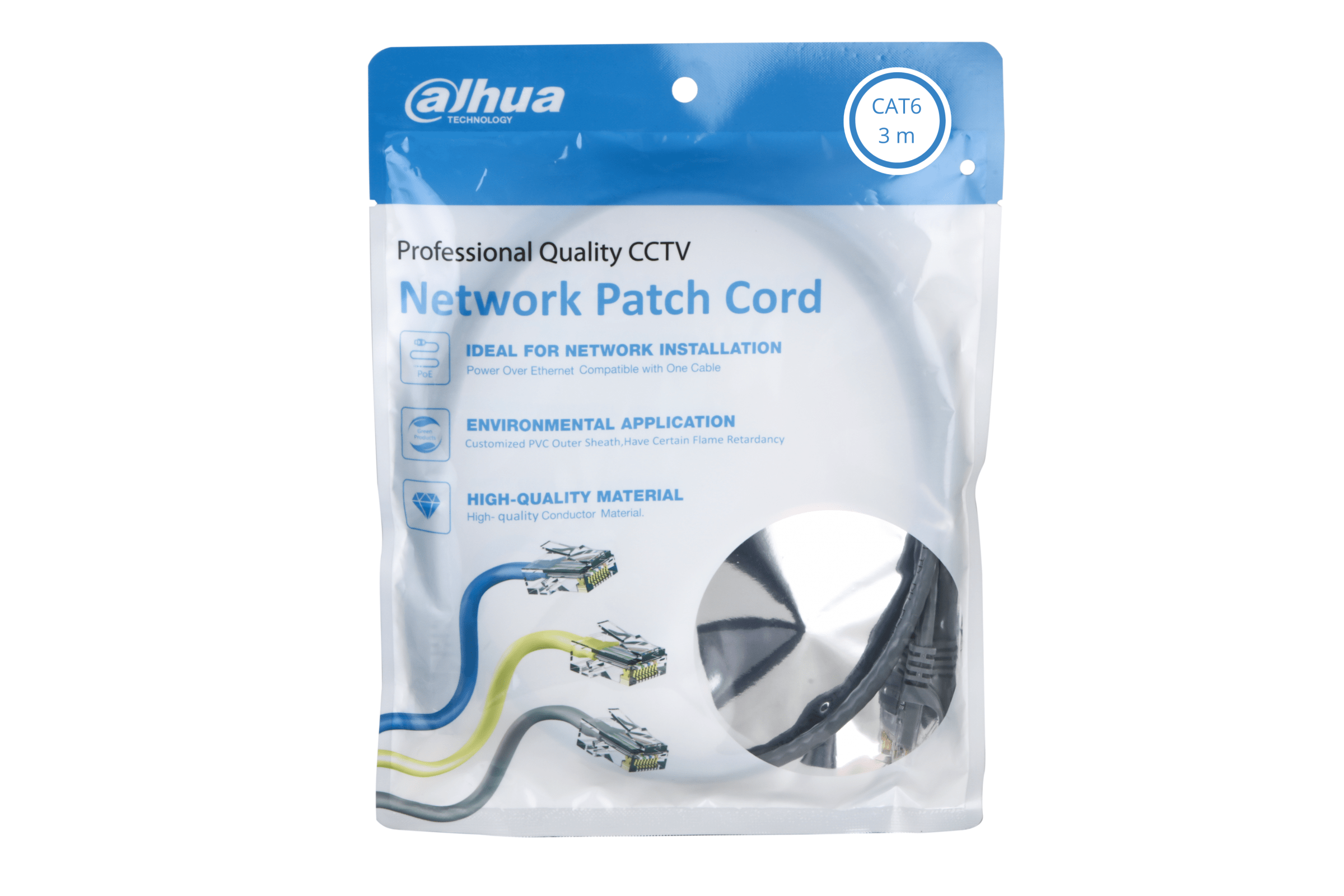 PATCH CORD CAT6 3MTS GRIS 100% COBRE DAHUA DH-PFM972-6U-3-GR